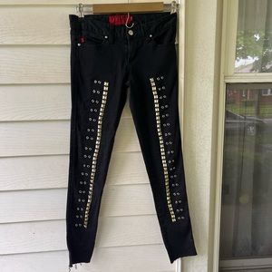 Emo/Scene Y2K TRIPP NYC Grommet and Studded Skinny Jeans